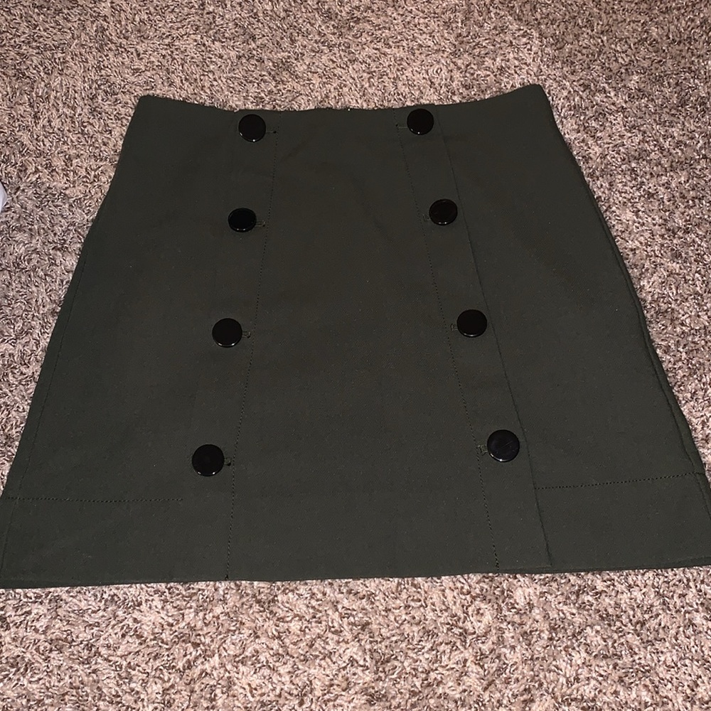 LOFT Womens Front Buttons Back Zipper Lined Short Skirt